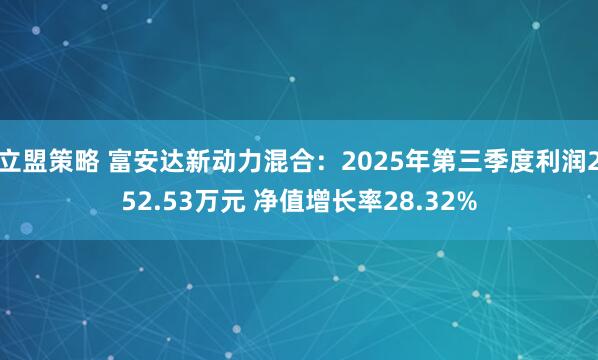 立盟策略 富安达新动力混合：2025年第三季度利润252.53万元 净值增长率28.32%