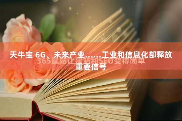 天牛宝 6G、未来产业......工业和信息化部释放重要信号