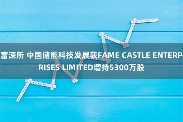 富深所 中国储能科技发展获FAME CASTLE ENTERPRISES LIMITED增持5300万股
